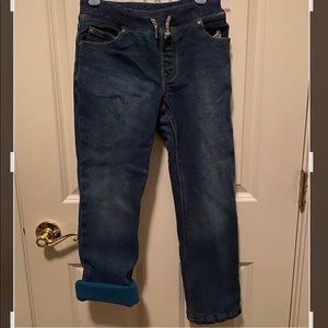 Boys Lands End size 8 flannel lined pull on jeans